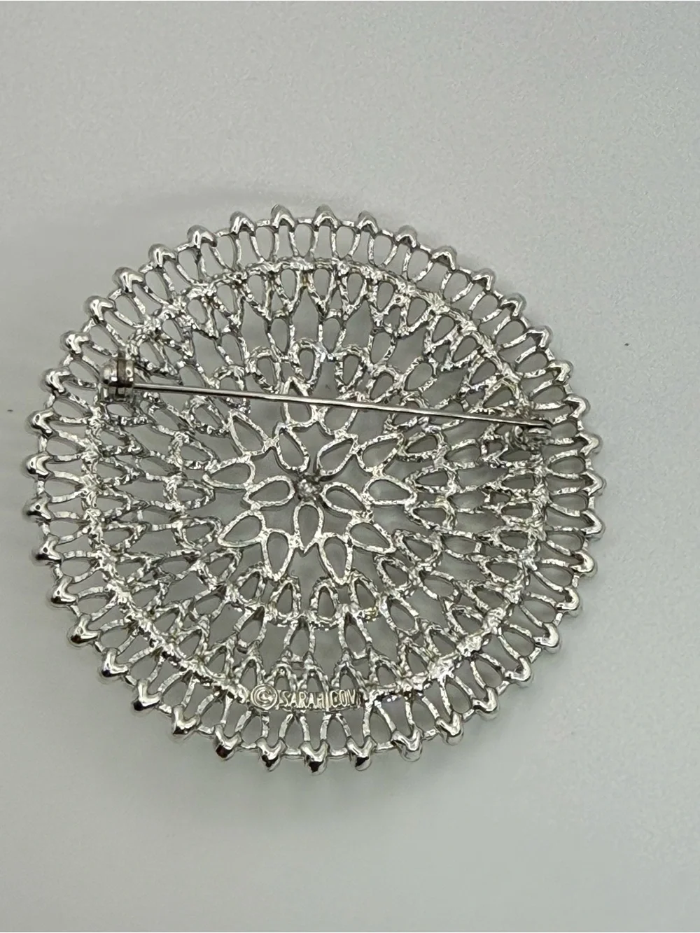 Vintage 1969 Sarah Coventry “Venetian” Silver Tone Filigree Brooch 2.5”